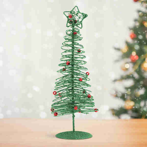 Brăduț metalic - ornament de Crăciun - 28 cm - verde Scule Prodrom