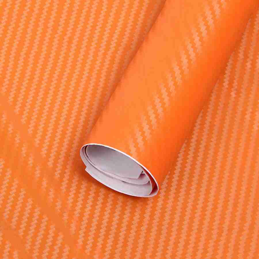 Folie colantare auto Carbon 3D - Orange (3m x 1