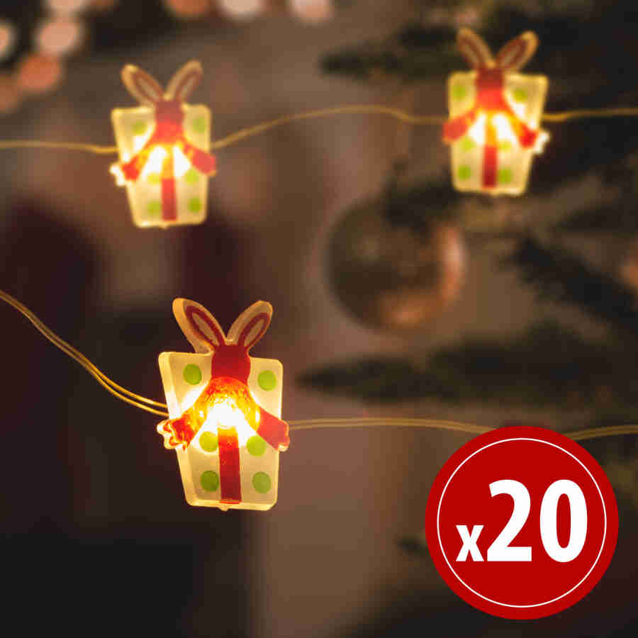 Ghirlandă cu lumini LED - formă de cadou - 2