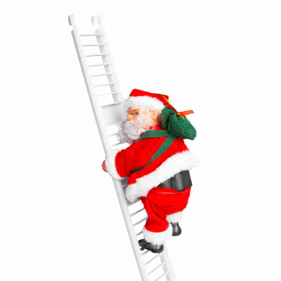 Moș Crăciun pe scară - 20 x 10 cm - cu melodii Scule Prodrom