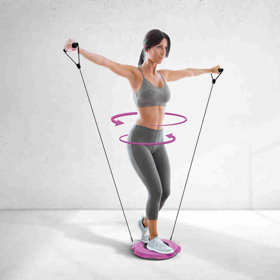 Disc Twister pentru fitness - cu coardă de cauciuc - 29 cm - BEWELLO