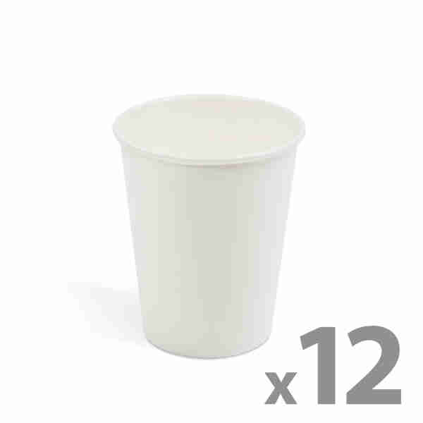Pahare albe de hârtie - 250 ml - 12 buc. /pachet