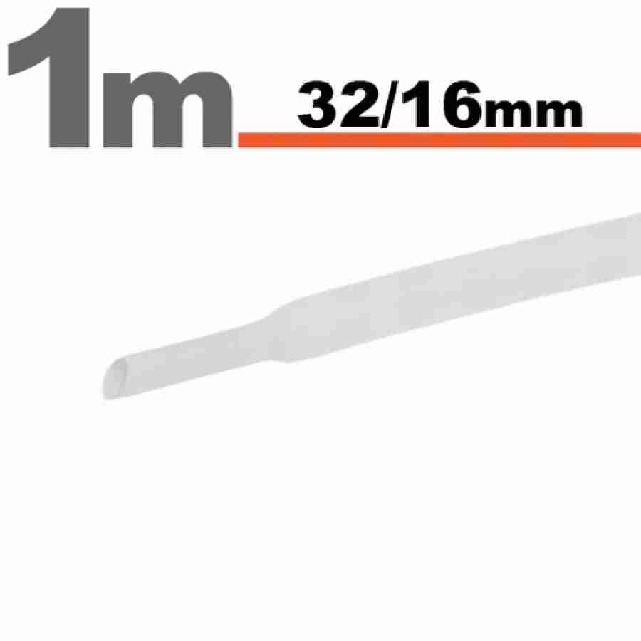 Tub termocontractibilAlb • 32 / 16 mm