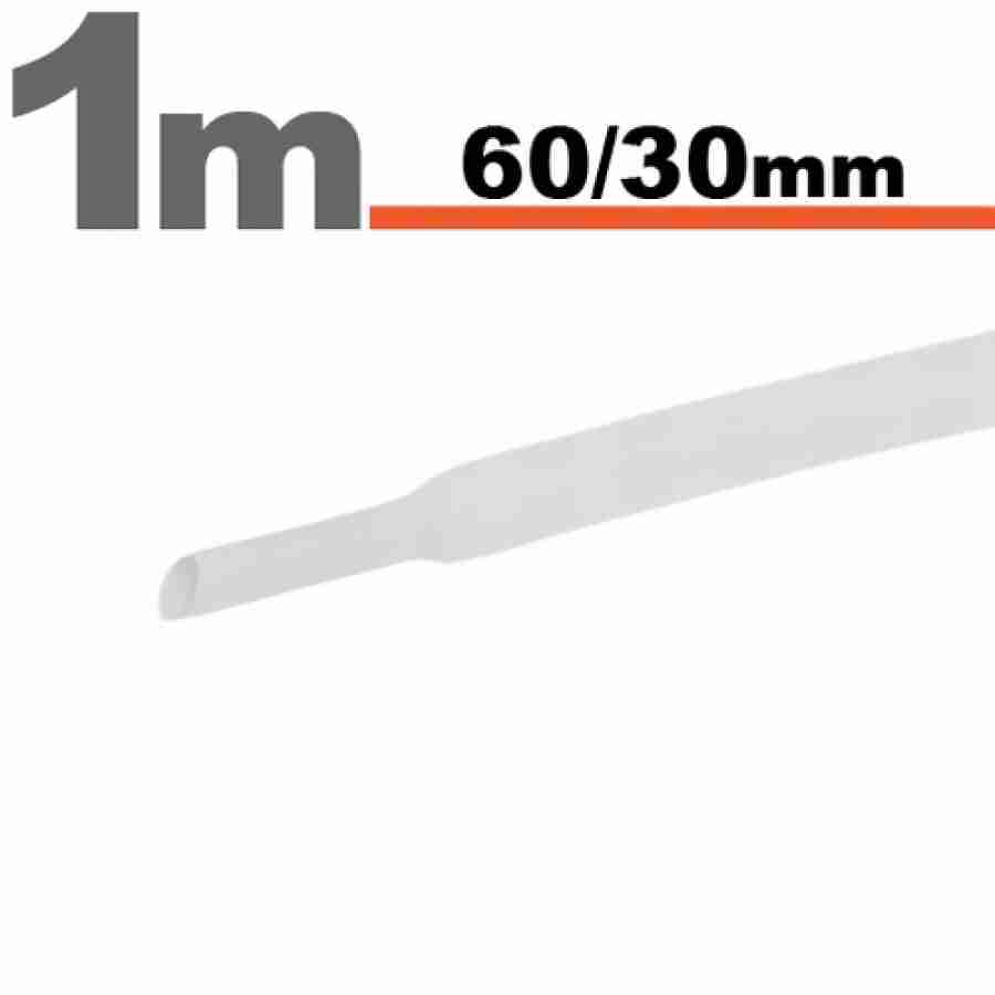 Tub termocontractibilAlb • 60 / 30 mm
